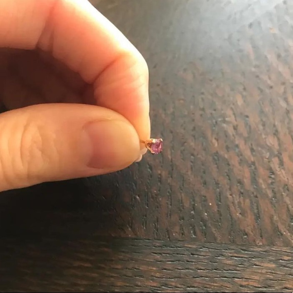Single Sparkling Ruby Stud Earring 14k And Natura… - image 3